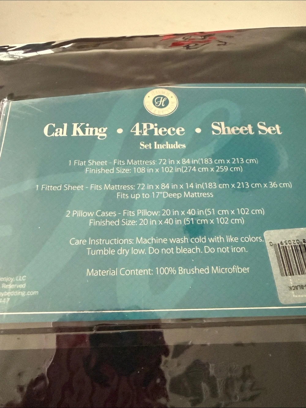 Home Collection Simply Soft Cal King Sheet Set in Black NWIB